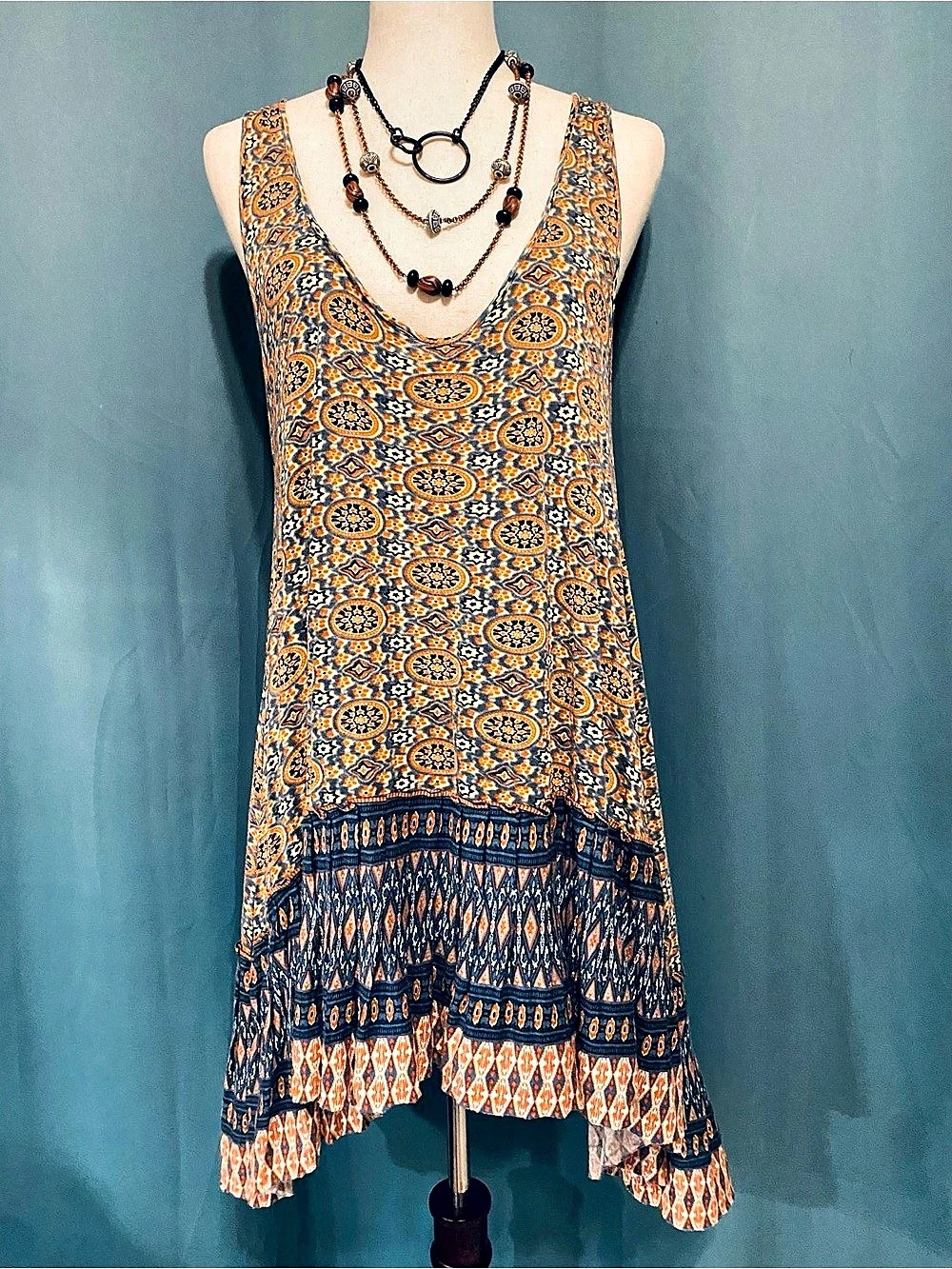 Free People One Mandala Batik Tunic EUC S